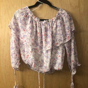 Honey Punch Crop Boho Floral Top Size M NWT
